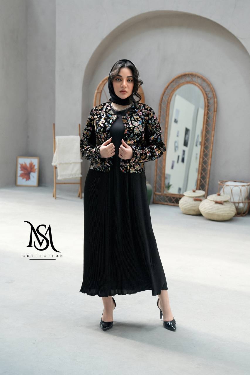 ست کت و سارافون زنانه و دخترانه گلدوزی شده